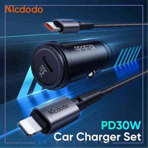 شارژر فندکی 30 وات مک دودو مدل CC-749 به همراه کابل USB-C به لایتنینگ-1