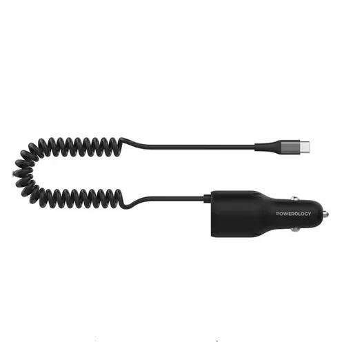 شارژر فندکی 100 وات پاورولوجی مدل PCCSR016 با کابل USB-C-2