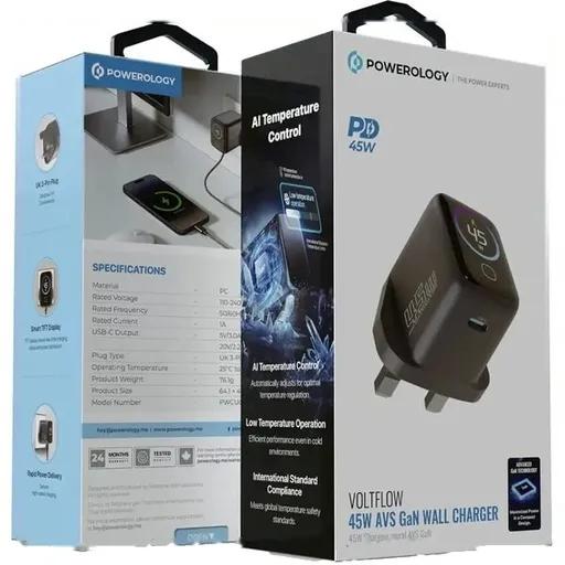 شارژر 45 وات پاورولوژی مدل PWCUQC069 به همراه کابل USB-C-1