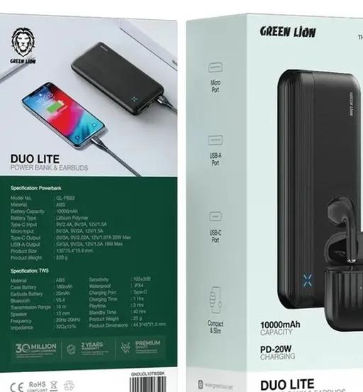 پاوربانک 20 وات گرین لاین مدل GNDUOL10TWS ظرفیت 10000 میلی‌آمپر-1