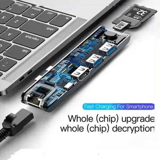 هاب 7 پورت USB-C مک‌بوک باسئوس مدل CAHUB-L0G-1