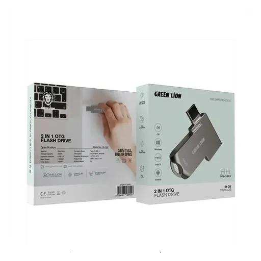 فلش OTG دوکاره 256 گیگابایت گرین لاین مدل GN2N1FL256-1