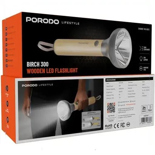 چراغ قوه شارژی چوبی پرودو مدل PDA90502-2