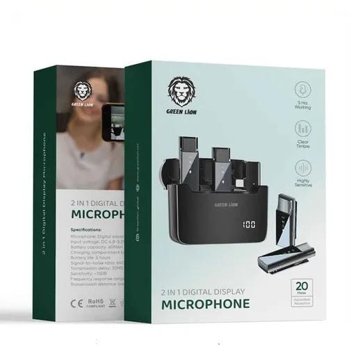 میکروفون یقه‌ای بی‌سیم دوتایی لایتنینگ گرین لاین مدل GN2IN1DDMLT-1