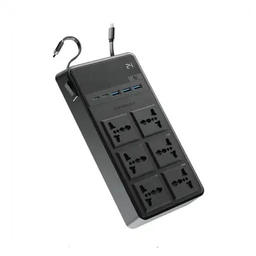 چندراهی برق 6 پریز با کابل جمع‌شونده پاورولوژی مدل PWCUQC030-0