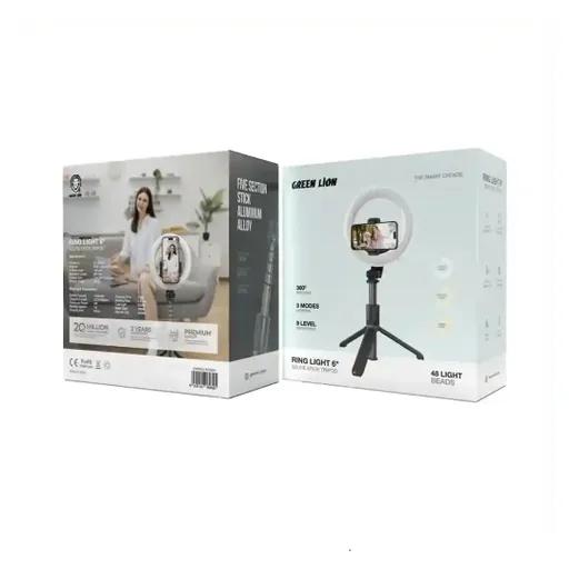 رینگ لایت 6 اینچی با مونوپاد و سه‌پایه گرین لاین مدل GNRNGLT6SS-1