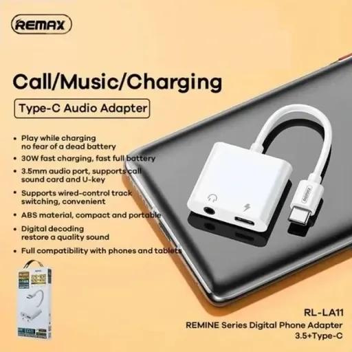 مبدل USB-C به USB-C و AUX ریمکس مدل RL LA11-1